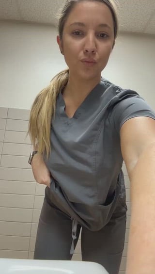 Oopsie, my nurse tits just fell out my bad