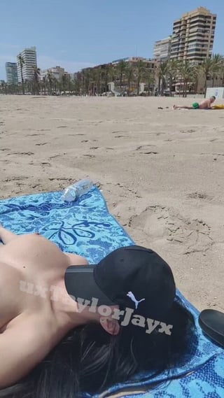 My boy didnt want me wearing the micro thong to such a public beach so I went bare-breasted so people didnt pay attention to my bottom half