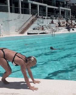 Gymnast has perfect form and technique